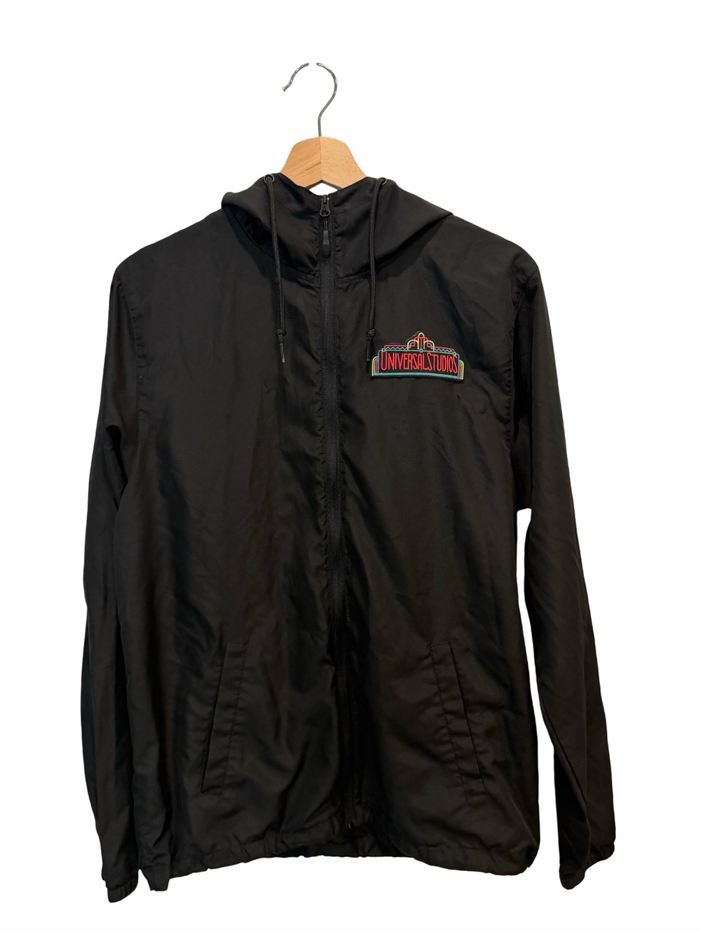 Universal Studios Retro Neon Marquee Windbreaker Black Jacket Unisex Small